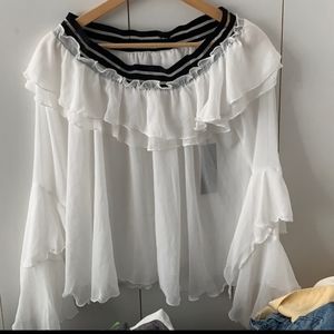 NWT Storets Lace Chiffon Blouse | Fairy Top
